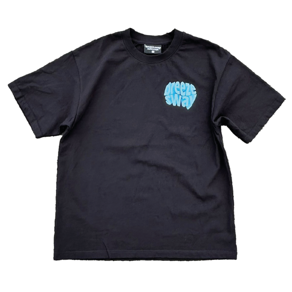 Classic black t-shirt / blue logo